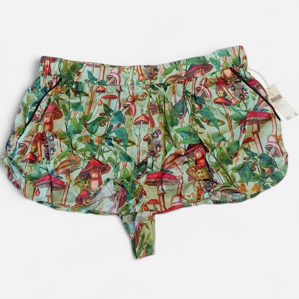LyreBird Mushroom Print Women's Silky Pajama Set - Picture 3 of 15